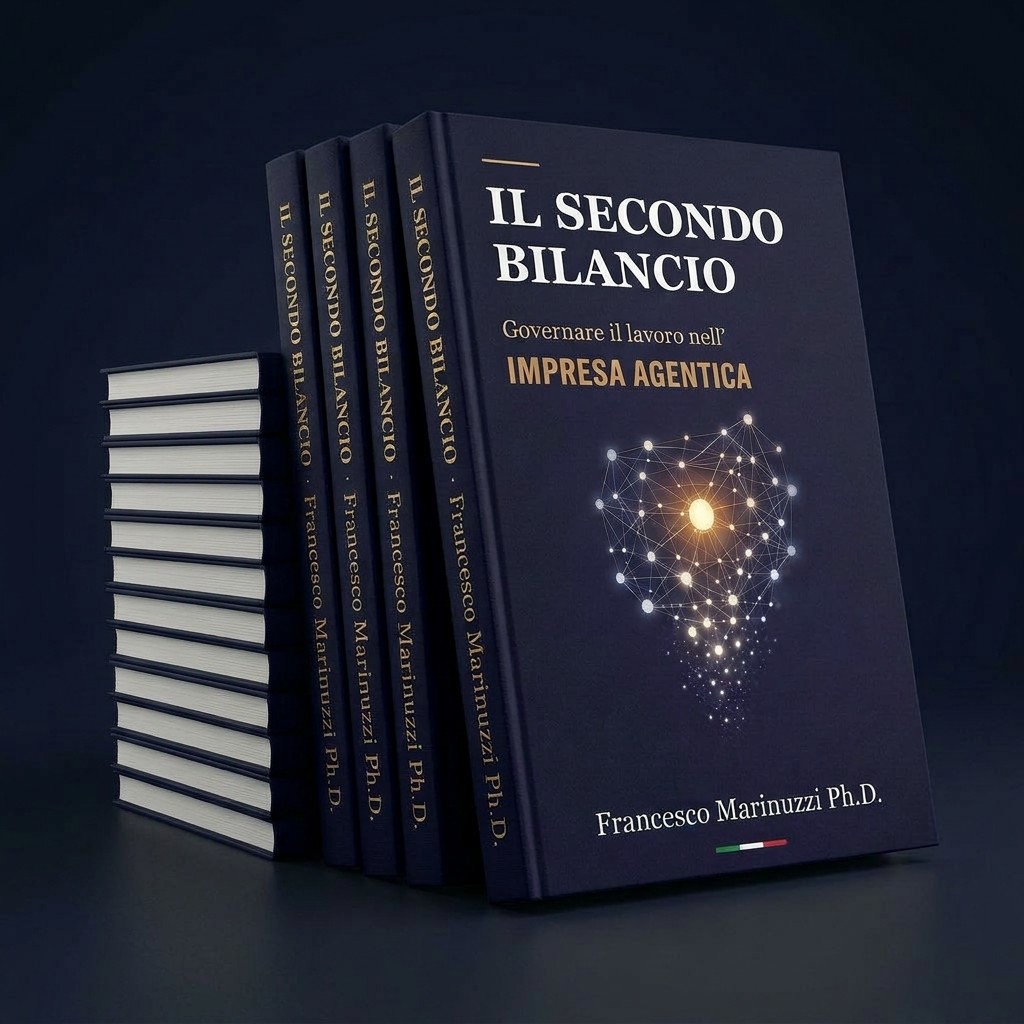 Copertina del libro Il Secondo Bilancio — Governare il lavoro nell'impresa agentica, di Francesco Marinuzzi Ph.D.